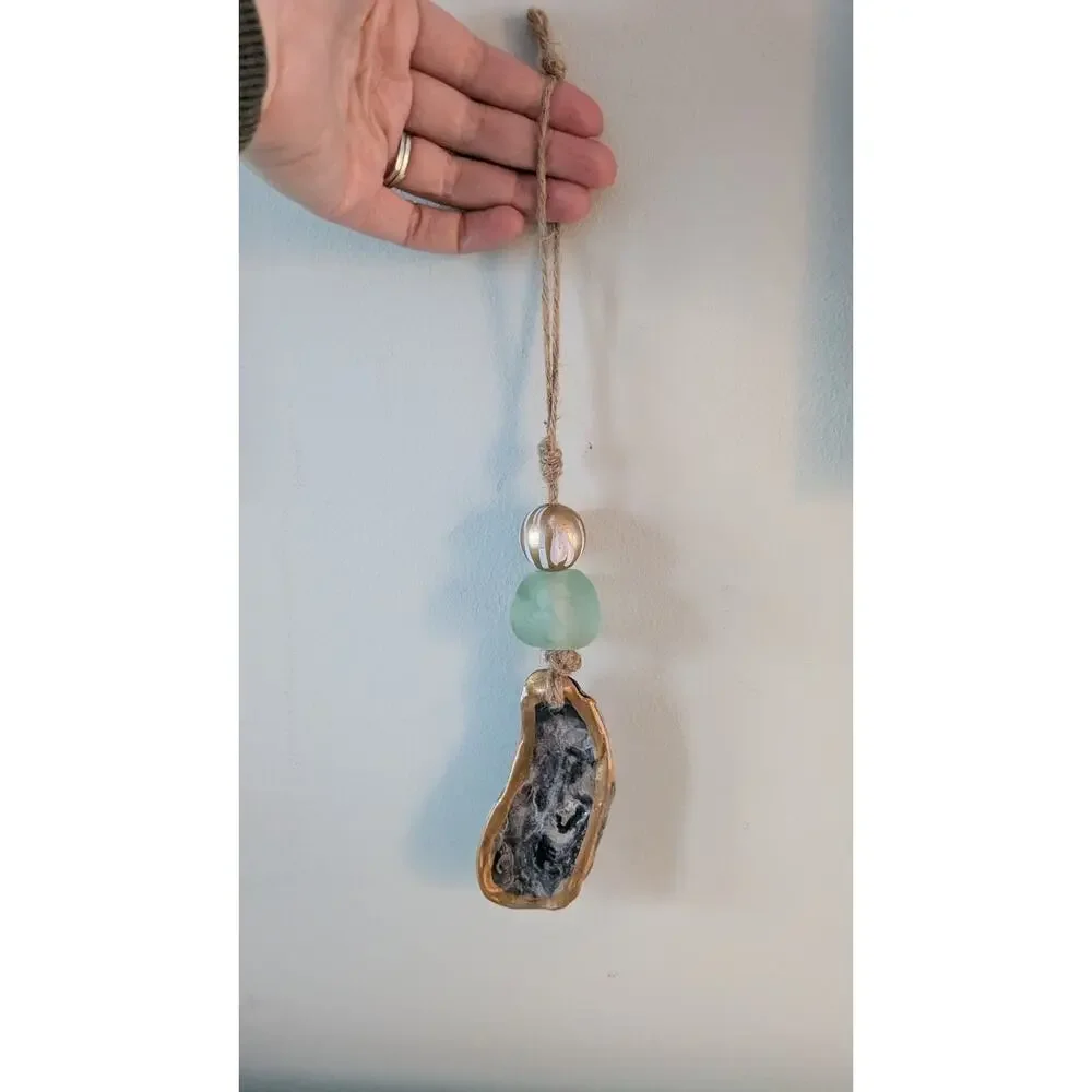 Oyster Shell Welcome Beads Wall Hanging